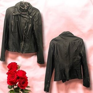 Free People Vegan Leather Moto Jacket - Size 10
